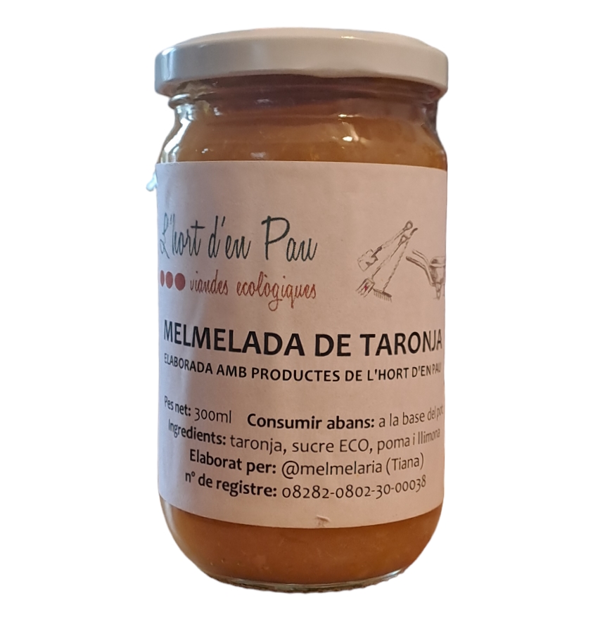 Melmelada de TARONJA ECO 300ml L'Hort d'en Pau | 663 | ORIGEN: L'HORT D'EN PAU | Venda de verdures i fruites 100% ecològiques